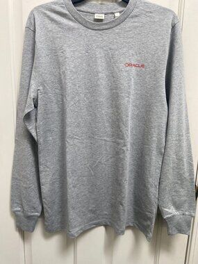 NEW Vintage 90s Oracle Software Gray Longsleeve Cotton Shirt Size S